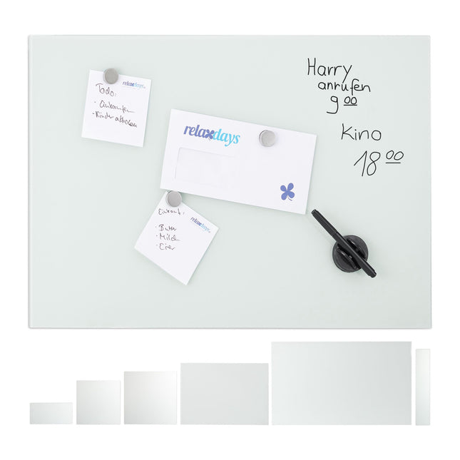 Tableau magnétique en verre blanc