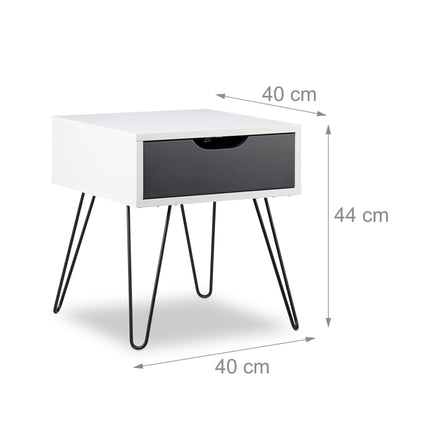 Table de chevet blanche et grise