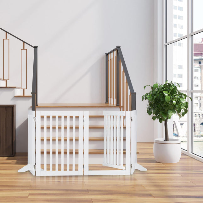 Portail de sécurité blanc avec porte 70 cm