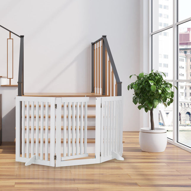 Portail de sécurité blanc avec porte 70 cm