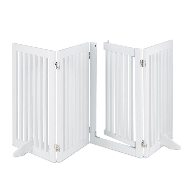 Portail de sécurité blanc avec porte 70 cm