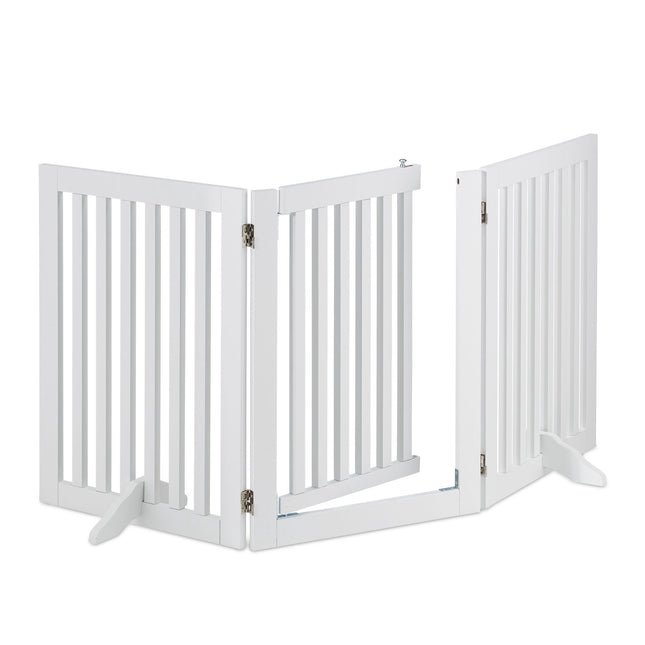 Portail de sécurité blanc avec porte 70 cm