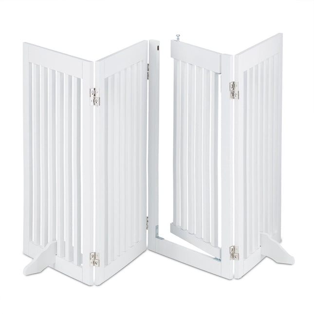Portail de sécurité blanc avec porte 92 cm
