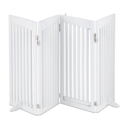Portail de sécurité blanc avec porte 92 cm