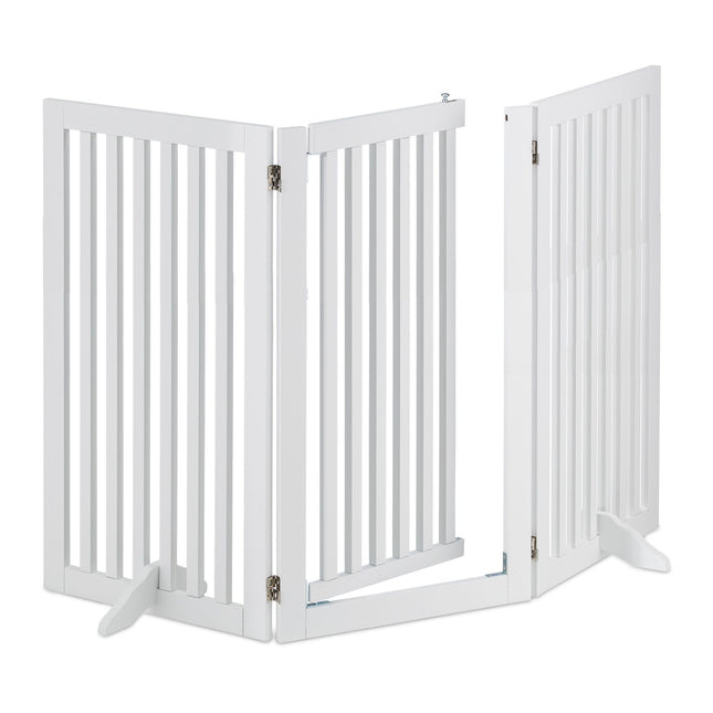 Portail de sécurité blanc avec porte 92 cm