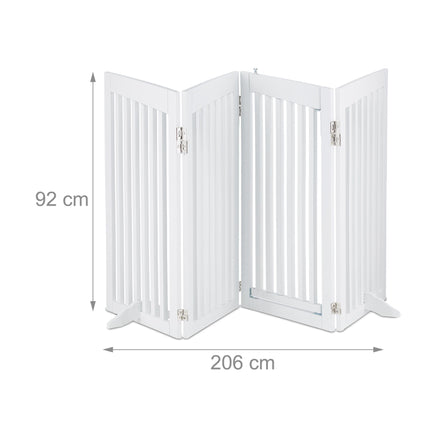 Portail de sécurité blanc avec porte 92 cm