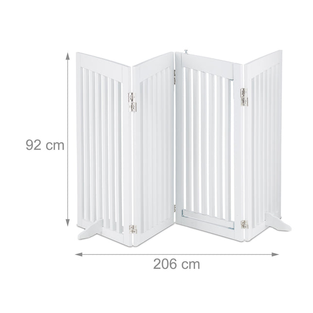 Portail de sécurité blanc avec porte 92 cm