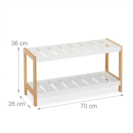 Étagère à chaussures blanche à 2 niveaux