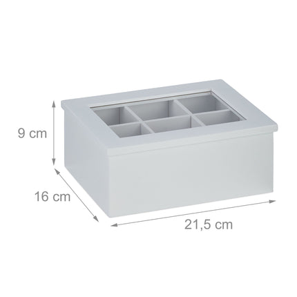 Boîte à thé blanche à 6 compartiments