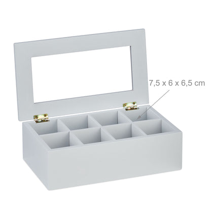 Weiße Teebox mit 8 Fächern