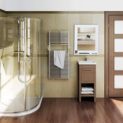 Miroir mural blanc avec étagère
