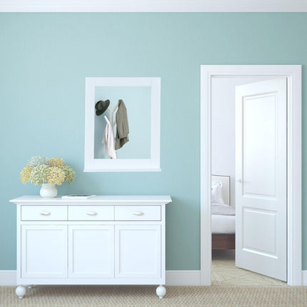 Miroir mural blanc avec étagère