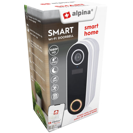 WiFi Doorbell with 1080p Camera Li-Ion Bat.