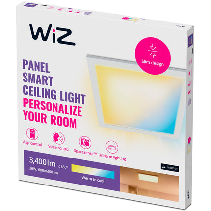 WiFi Panel Quadratisch 60x60 cm 36W 3400lm Warm-Kaltweiß