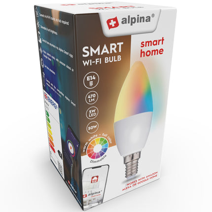WiFi Smart E14 LED RGBW 4,9W 470 lm
