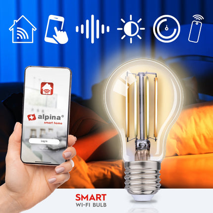 WiFi Smart E27 LED Filament Warmweiß 7W 806 lm