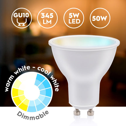 WiFi Smart GU10 LED Warm/Kaltweiß 4,9W 470 lm