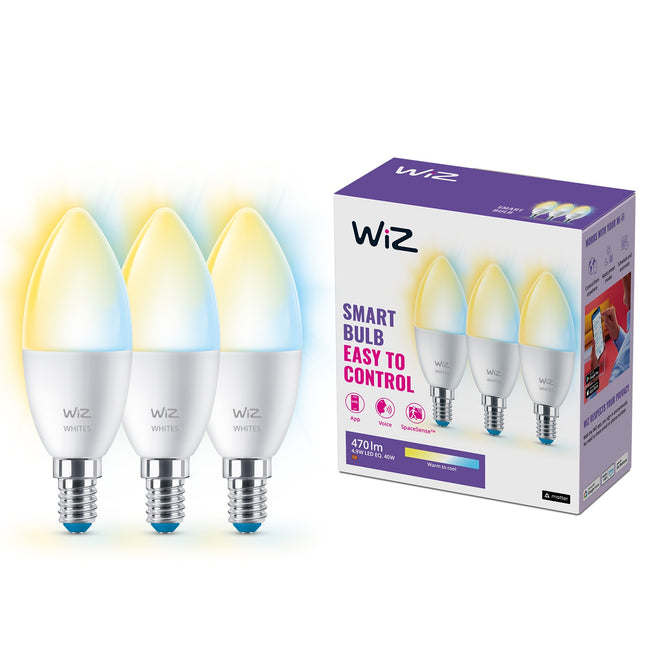 WiFi Smart LED E14 Krone 40W Warm-Kaltweiß 470 lm 3er-Pack