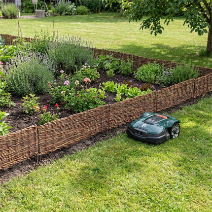 Wicker Flower Bed Edging, Willow Border With Pegs