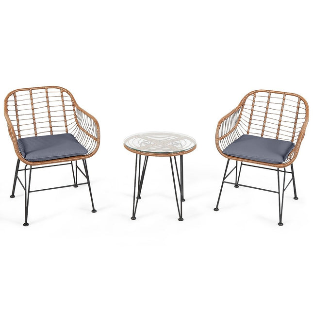Ensemble de meubles en osier Ensemble bistro moderne 3 pièces pour la terrasse