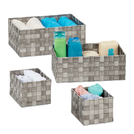Panier de rangement aspect osier Lot de 4