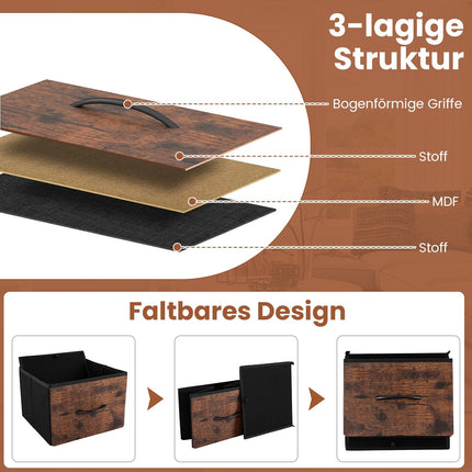 Commode large avec 2 étagères ouvertes, 5 tiroirs, structure en métal