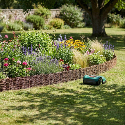 Bordure de jardin en osier, bordure de parterre flexible en osier