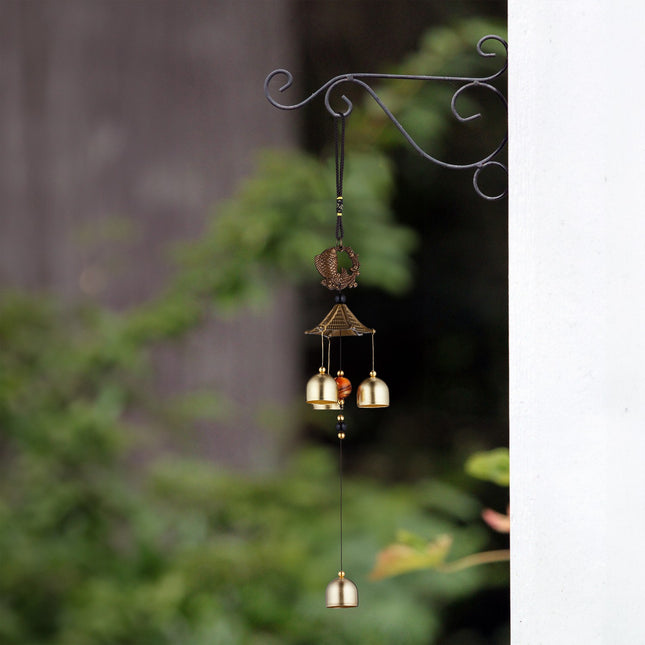 Lot de 2 carillons éoliens avec motif de carpes koï