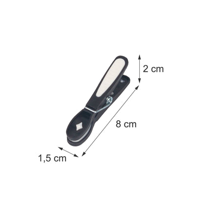 Pinces à linge coupe-vent à prise souple, lot de 75, noir et blanc
