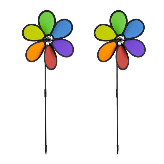 Lot de 2 girouettes à fleurs
