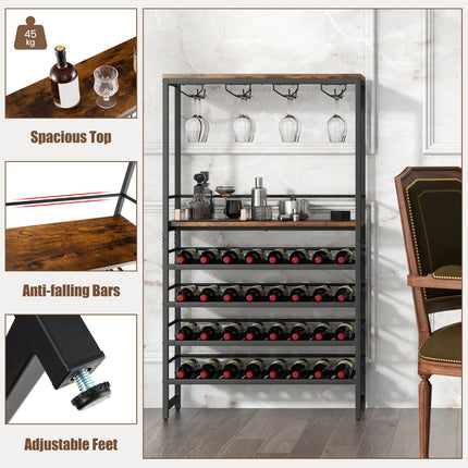 Étagère à vin pour boulangers, rangement à 4 niveaux, porte-verres à pied