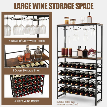 Étagère à vin pour boulangers, rangement à 4 niveaux, porte-verres à pied