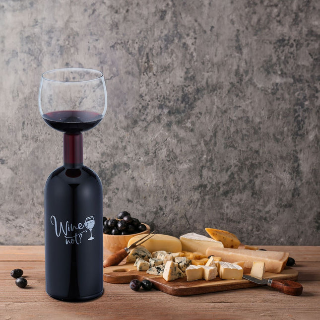 Bouteille de vin en verre 750 ml - Cadeau idéal pour les amateurs de vin