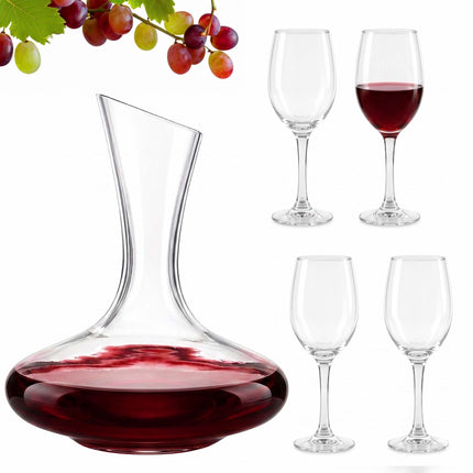 Service à vin avec carafe, verre transparent, 5 pièces