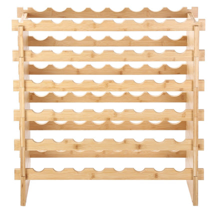 Wine Rack, 48-Bottle 6-Tier Stackable Bamboo