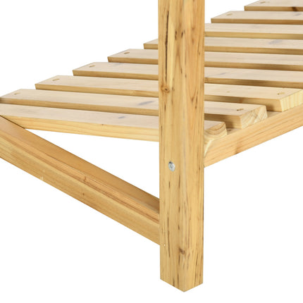 Casier À Bouteilles Casier À Vin, Support À Vin Avec 2 Étagères Inclinées, Étagère Sur Pied Pour Terrasse Et Jardin, Naturel, 74X45X111 Cm