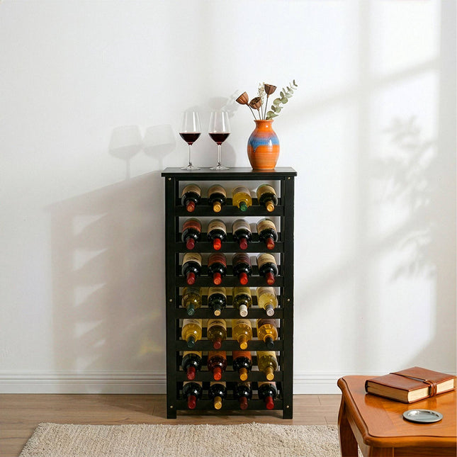 Weinregal, Nussbaumholz, für 28 Flaschen, liegende Lagerung