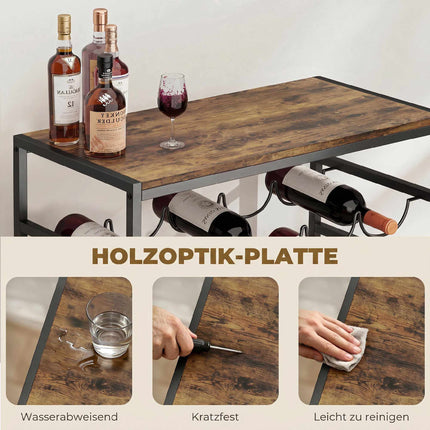 Flaschenregal für 30 Flaschen, Metall, Rostbraun, 59x30x88,5 cm