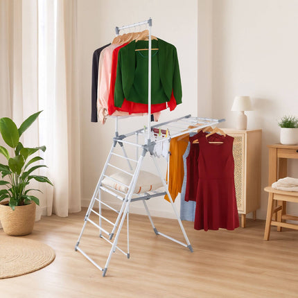 Étendoir à linge à ailes avec barre - Longueur de séchage : 15 m