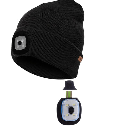 Bonnet d'hiver avec lampe de poche - noir Trizand 22663