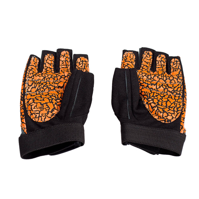 Damen Fitness-Handschuhe, Größe M, Orange/Grau