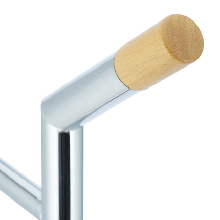 Ensemble d'accessoires WC en bois et chrome