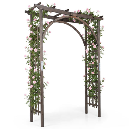 Arche de jardin en bois avec treillis de 85 pouces de haut pour plantes grimpantes