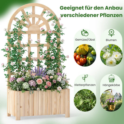 Jardinière en bois avec treillis pour plantes grimpantes