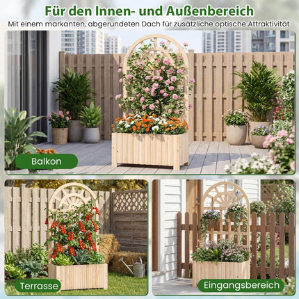 Jardinière en bois avec treillis pour plantes grimpantes