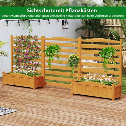 Paravent en bois avec jardinière et treillis, 91 x 114 cm