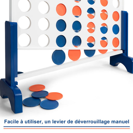 Jeu de puissance 4 en bois avec sac de transport, grand format
