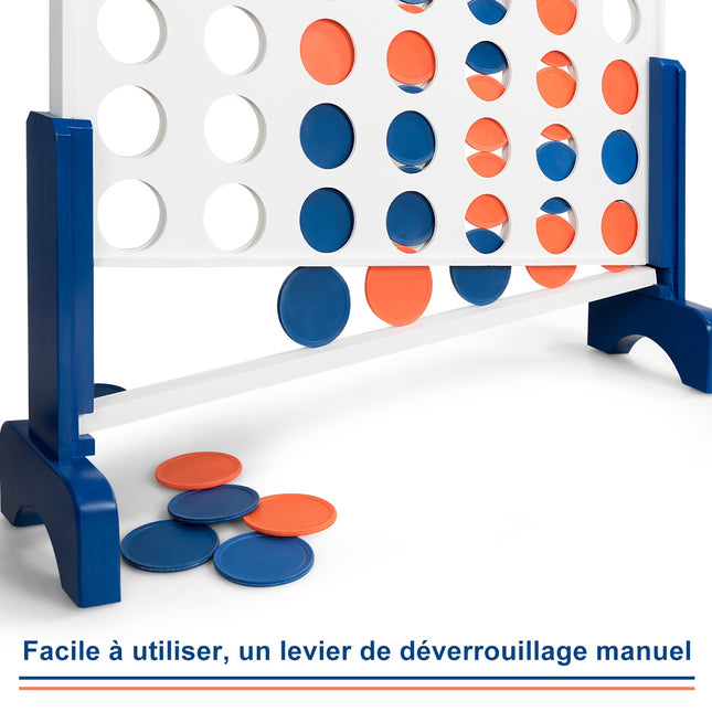 Jeu de puissance 4 en bois avec sac de transport, grand format