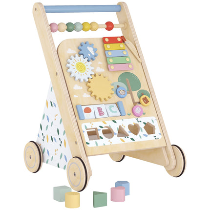 Trotteur en bois pour bébé avec vitesse réglable et centre d'activités