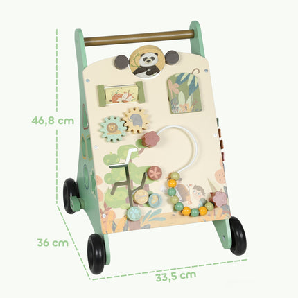 Trotteur en bois pour bébé avec régulateur de vitesse et centre d'activités